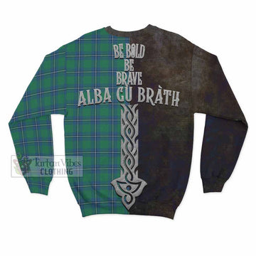 Irvine Tartan Family Crest Sweatshirt Alba Gu Brath Be Brave Lion Ancient Style - Tartan Vibes Clothing