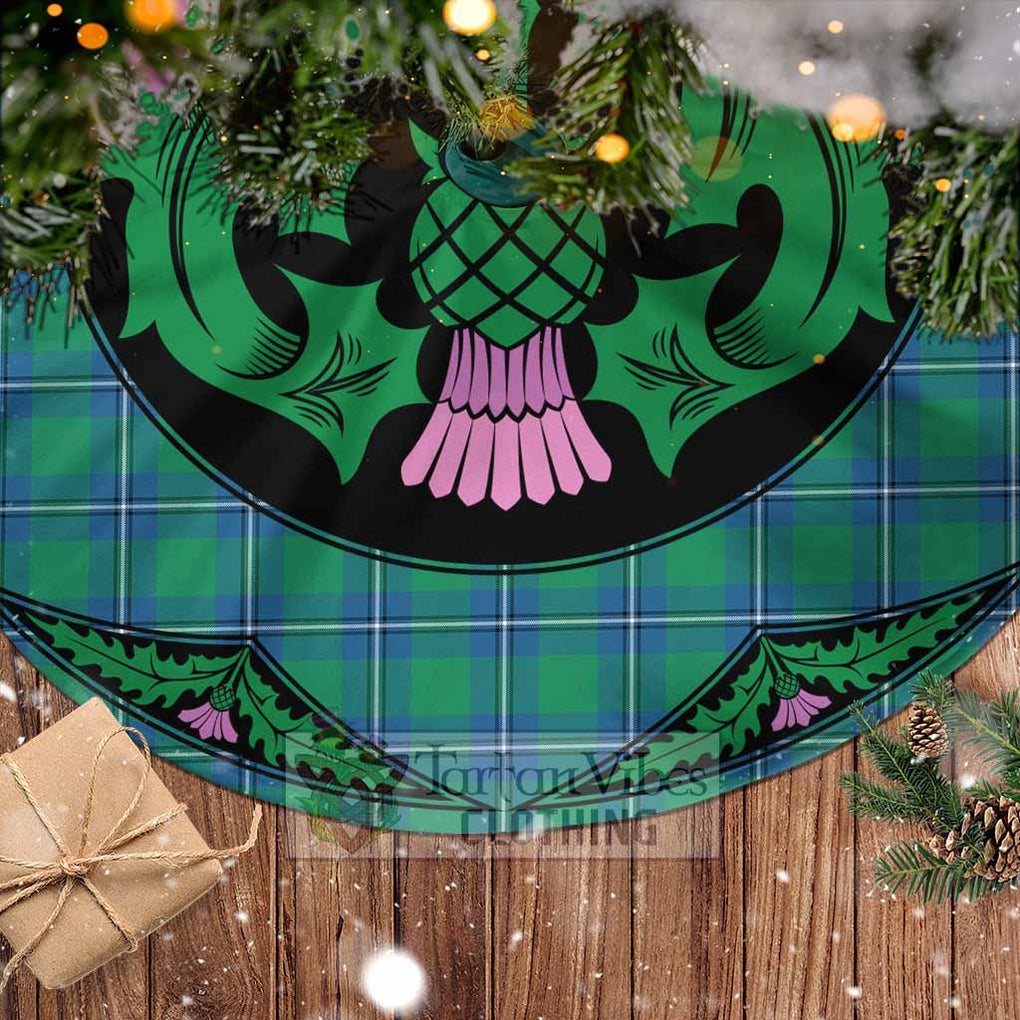 Tartan Vibes Clothing Irvine Tartan Christmas Tree Skirt Scottish Thistle Style