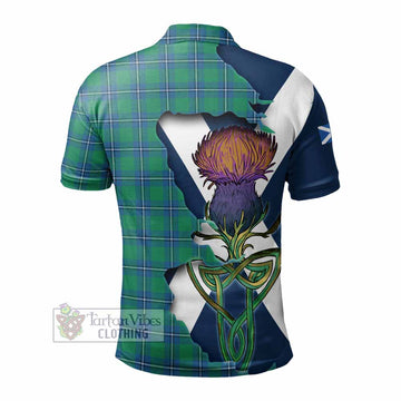 Irvine Tartan Family Crest Polo Shirt Scottish Thistle Celtic Inspired - Tartan Vibes Clothing