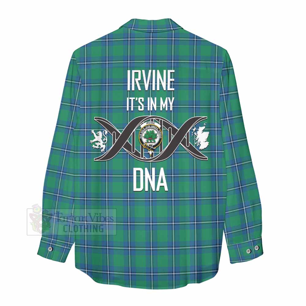 Tartan Vibes Clothing Irvine Tartan Women's Casual Shirt with Family Crest DNA In Me Style