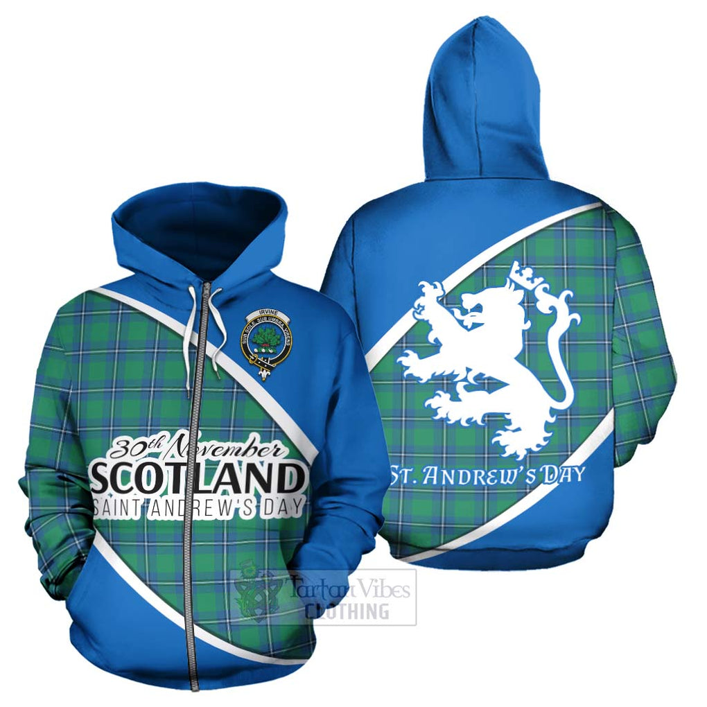 Tartan Vibes Clothing Irvine Family Crest Tartan Hoodie Celebrate Saint Andrew's Day in Style