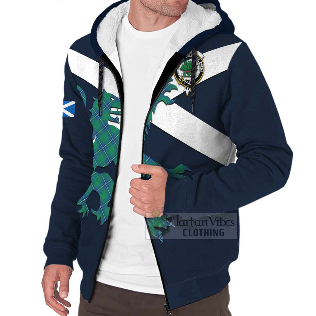 Tartan Vibes Clothing Irvine Tartan Lion Rampant Sherpa Hoodie – Proudly Display Your Heritage with Alba Gu Brath and Clan Name