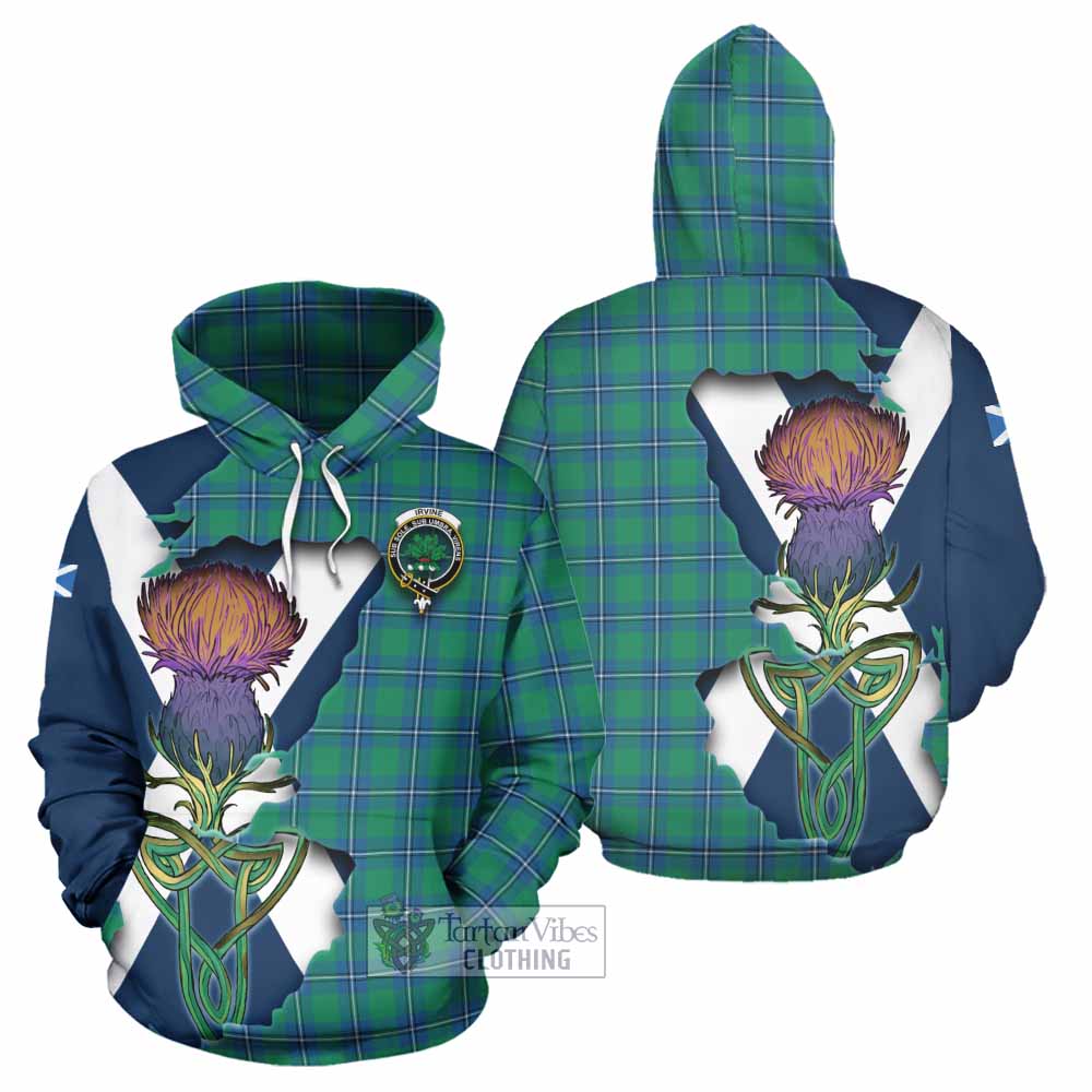Irvine Tartan Family Crest Hoodie Scottish Thistle Celtic Inspired - Tartan Vibes Clothing