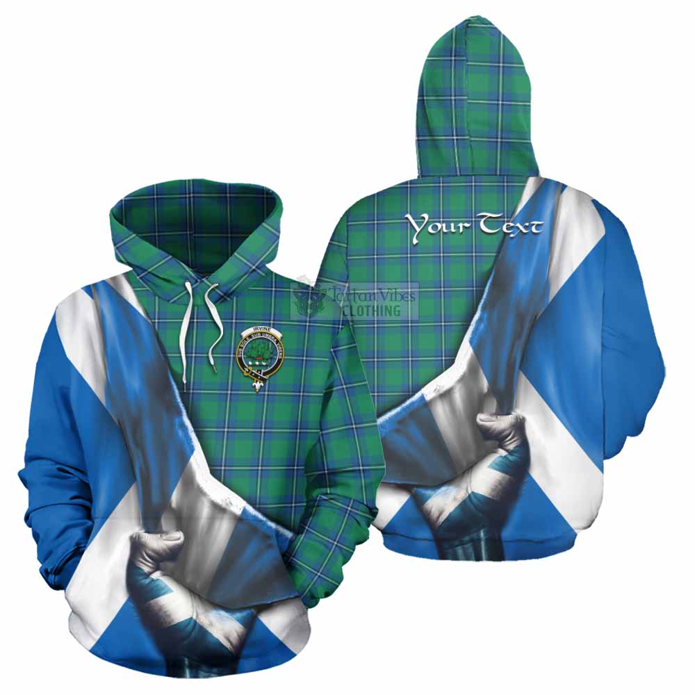 Tartan Vibes Clothing Irvine Tartan Hoodie with Family Crest Scotland Patriotic Style