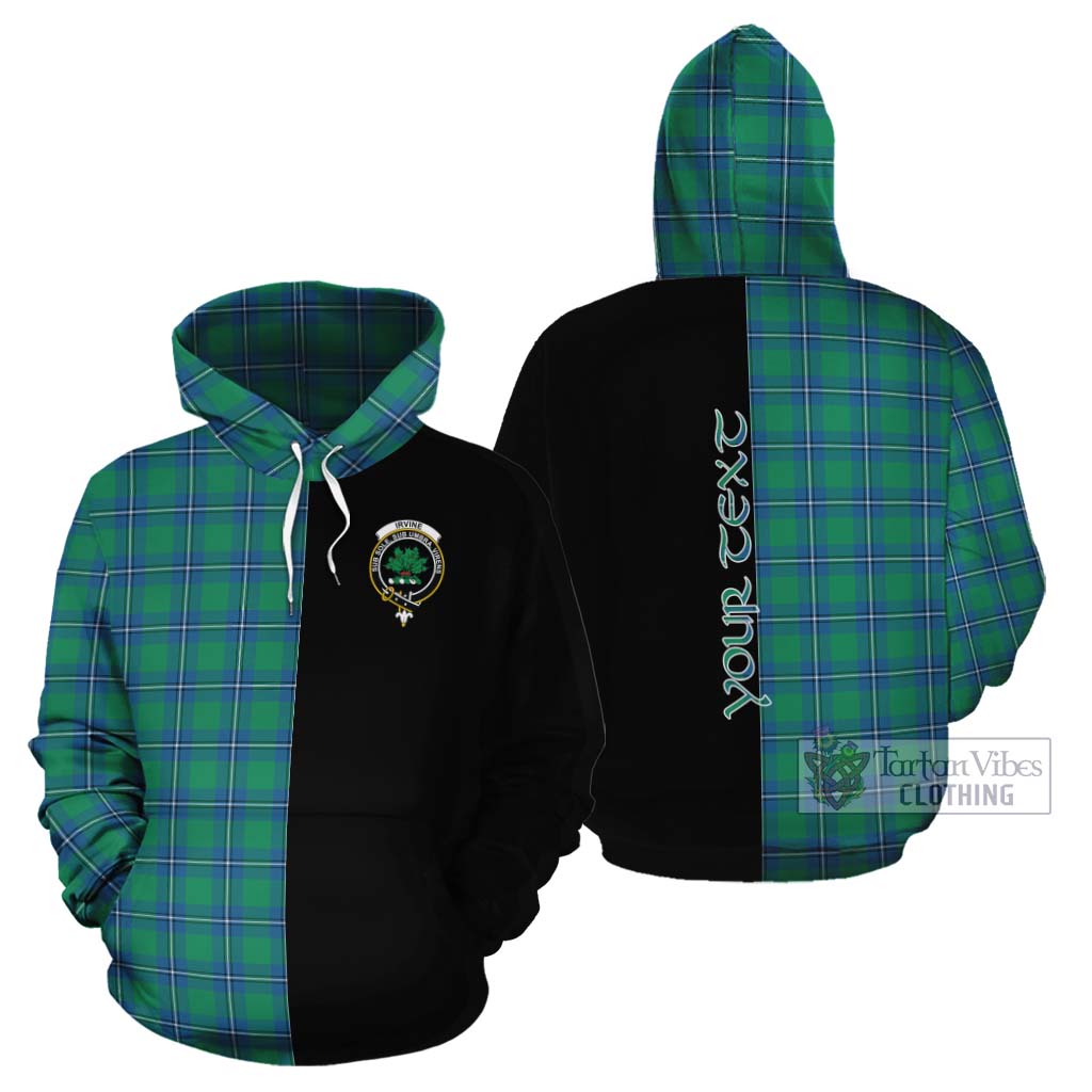 Tartan Vibes Clothing Irvine Tartan Cotton Hoodie with Family Crest and Half Of Me Style