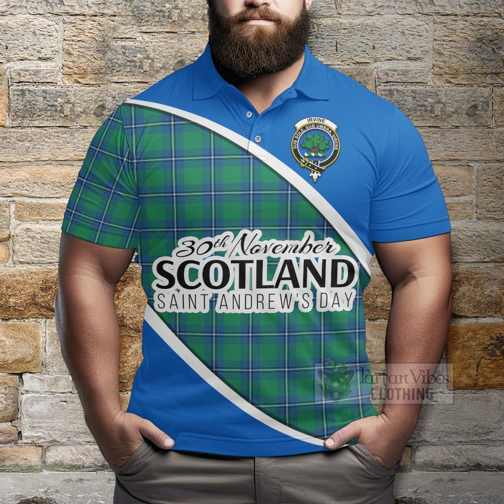 Tartan Vibes Clothing Irvine Family Crest Tartan Polo Shirt Celebrate Saint Andrew's Day in Style