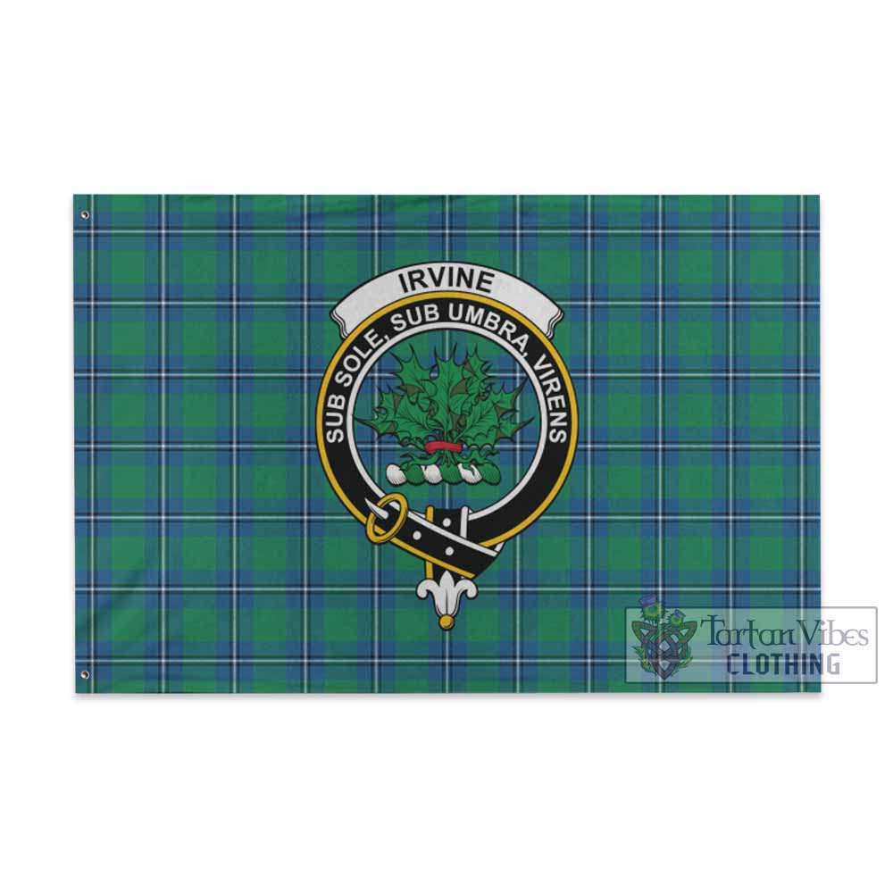 Tartan Vibes Clothing Irvine Tartan House Flag with Family Crest