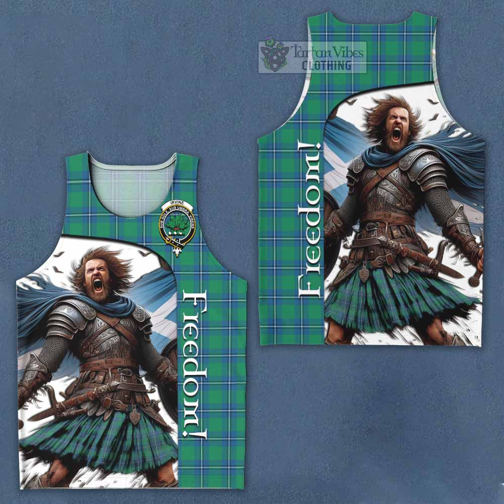 Tartan Vibes Clothing Irvine Crest Tartan Men's Tank Top Inspired by the Freedom of Scottish Warrior