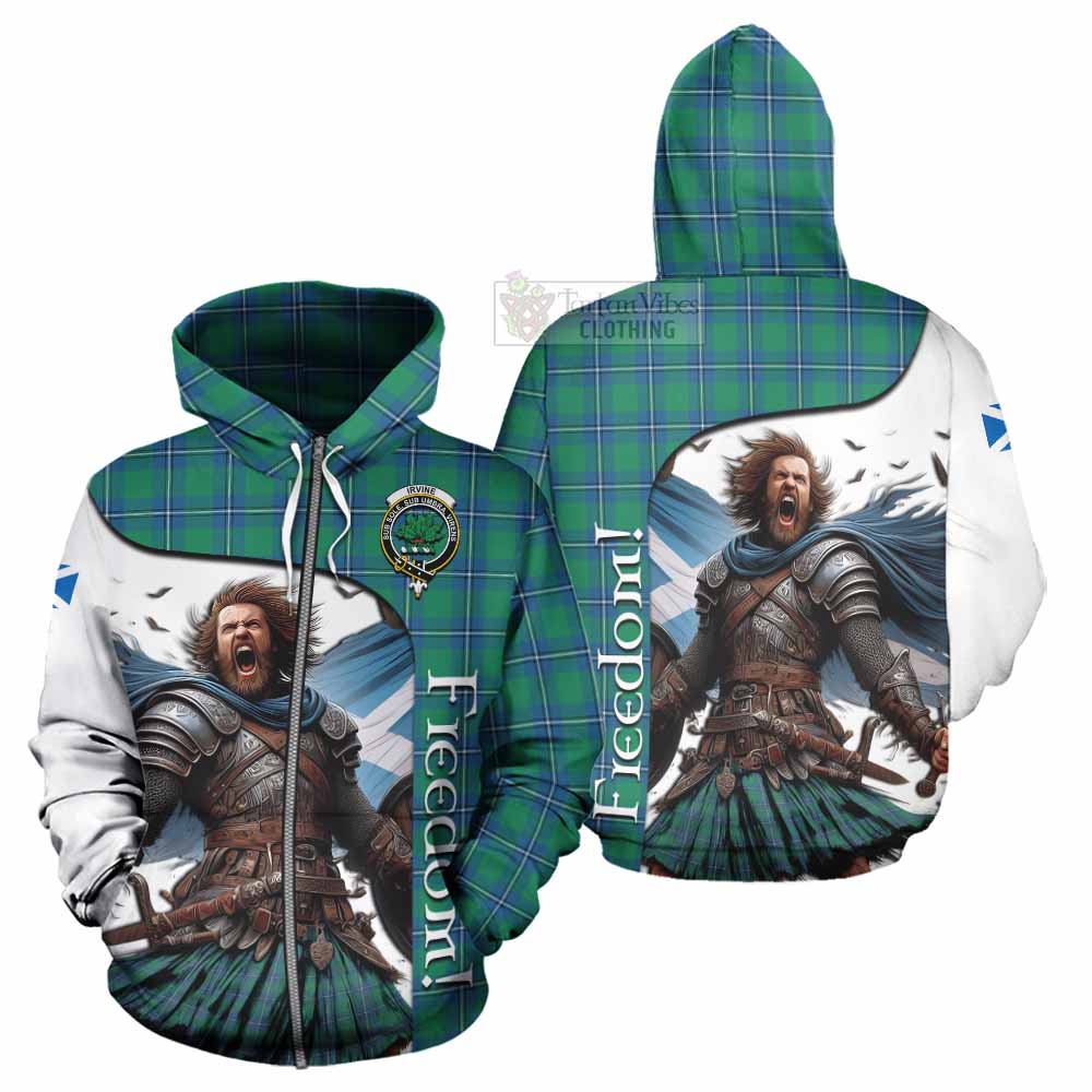 Tartan Vibes Clothing Irvine Crest Tartan Hoodie Inspired by the Freedom of Scottish Warrior