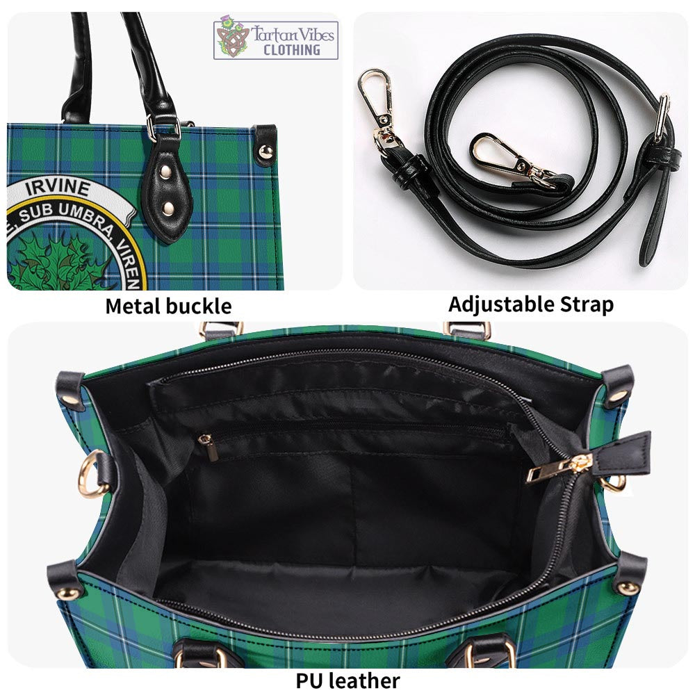 Tartan Vibes Clothing Irvine Ancient Tartan Luxury Leather Handbags with Family Crest