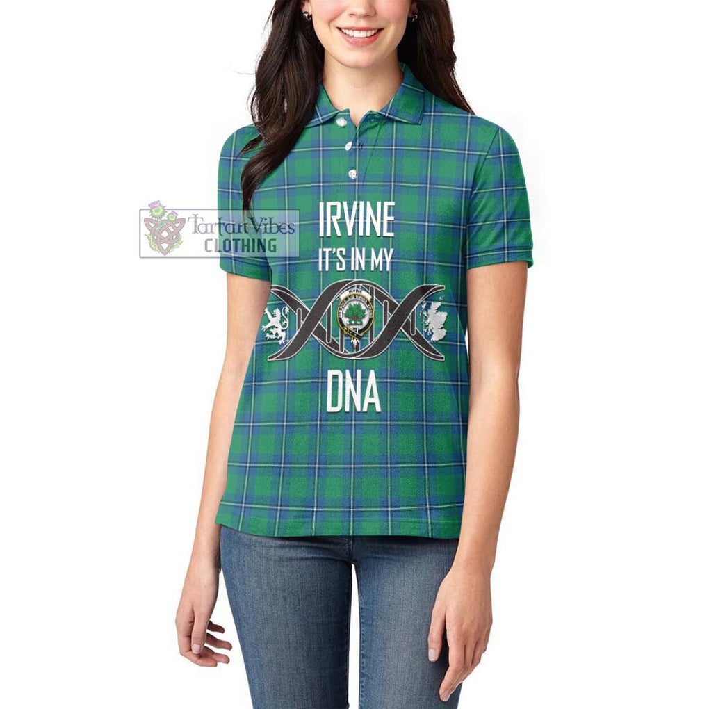 Irvine Tartan Women's Polo Shirt with Family Crest DNA In Me Style Women - Tartanvibesclothing Shop