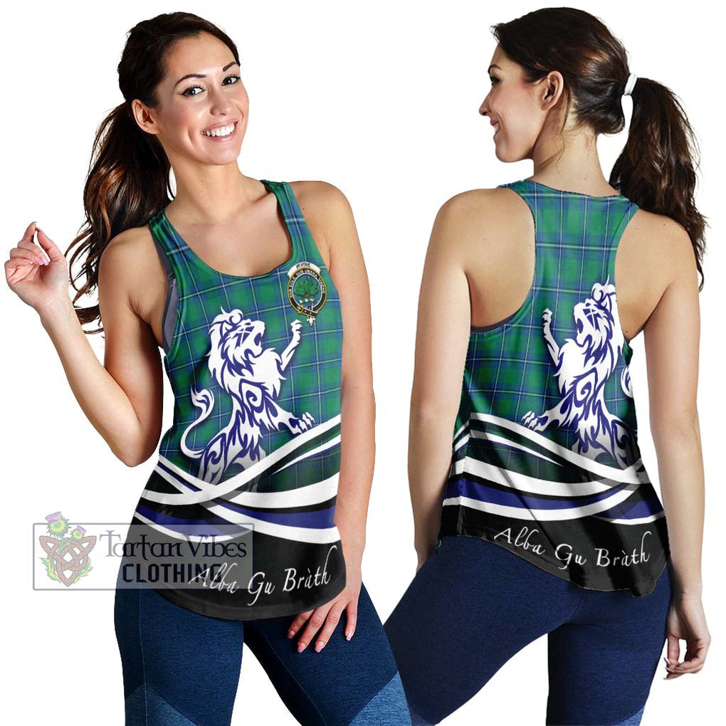 Irvine Tartan Women's Racerback Tanks with Alba Gu Brath Regal Lion Emblem 4XL - Tartanvibesclothing Shop