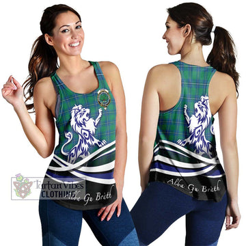 Irvine Tartan Women's Racerback Tanks with Alba Gu Brath Regal Lion Emblem