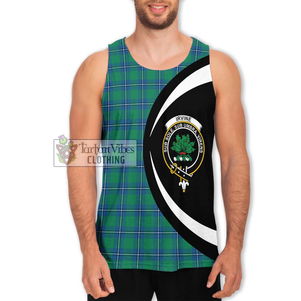 Irvine Tartan Men's Tank Top with Family Crest Circle Style Men - Tartan Vibes Clothing