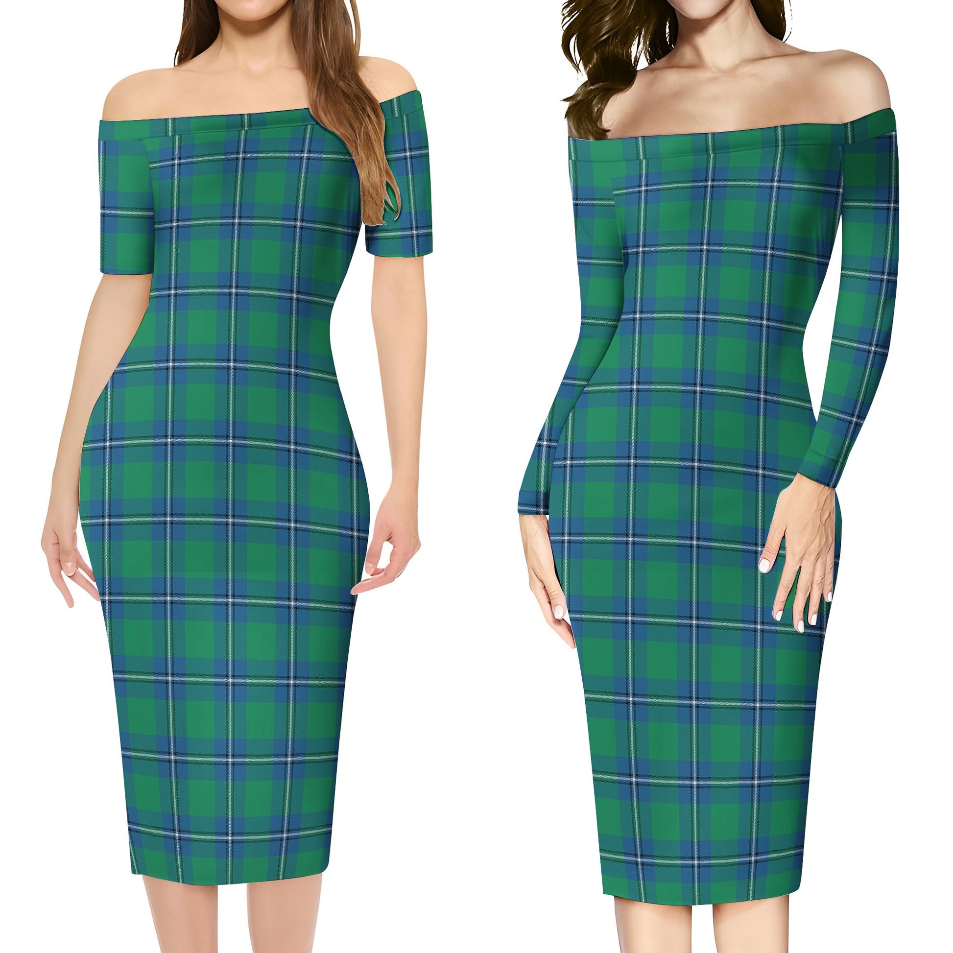 Irvine Ancient Tartan Off Shoulder Lady Dress Women's Dress - Tartanvibesclothing