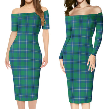 Irvine Tartan Off Shoulder Lady Dress