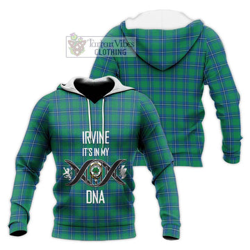 Irvine Tartan Knitted Hoodie with Family Crest DNA In Me Style