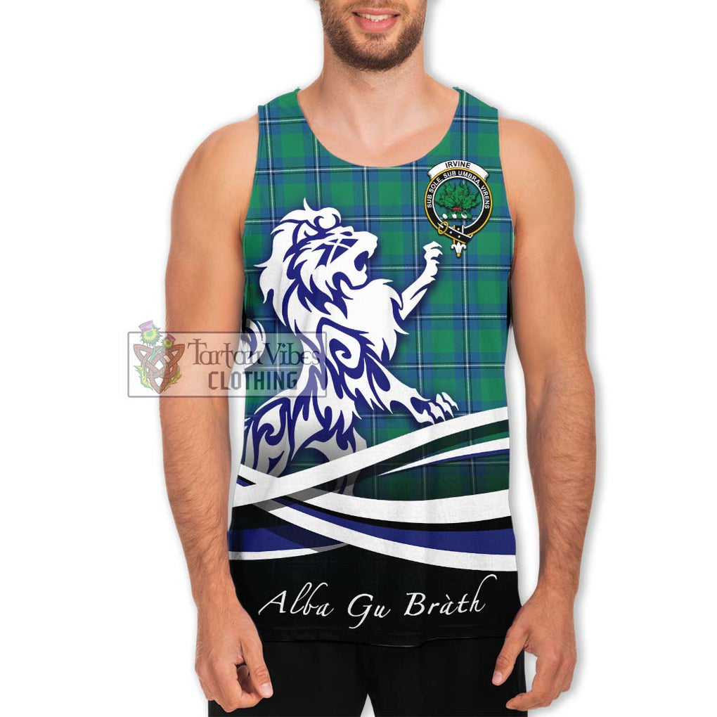 Irvine Tartan Men's Tank Top with Alba Gu Brath Regal Lion Emblem Men - Tartanvibesclothing Shop