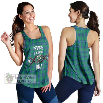 Irvine Tartan Women's Racerback Tanks with Family Crest DNA In Me Style