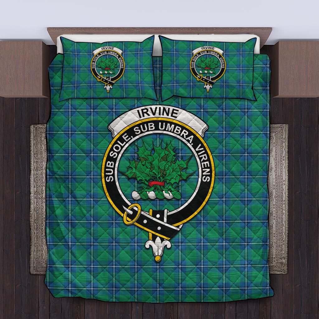 Irvine Tartan Quilt Bed Set with Family Crest Twin - Tartan Vibes Clothing