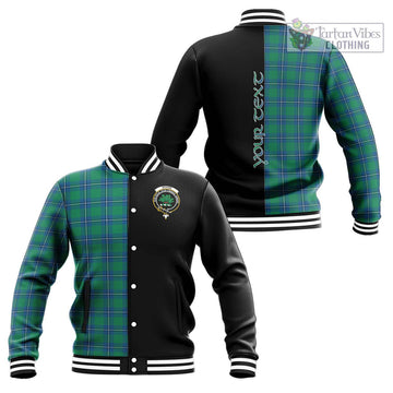 Irvine Tartan Baseball Jacket with Family Crest and Half Of Me Style