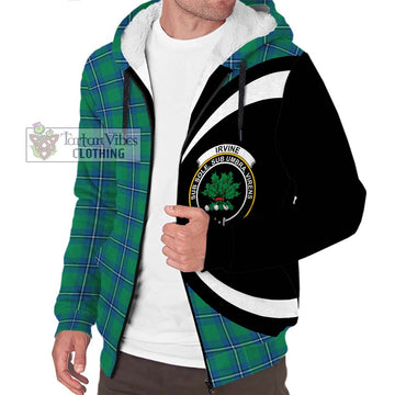 Irvine Tartan Sherpa Hoodie with Family Crest Circle Style