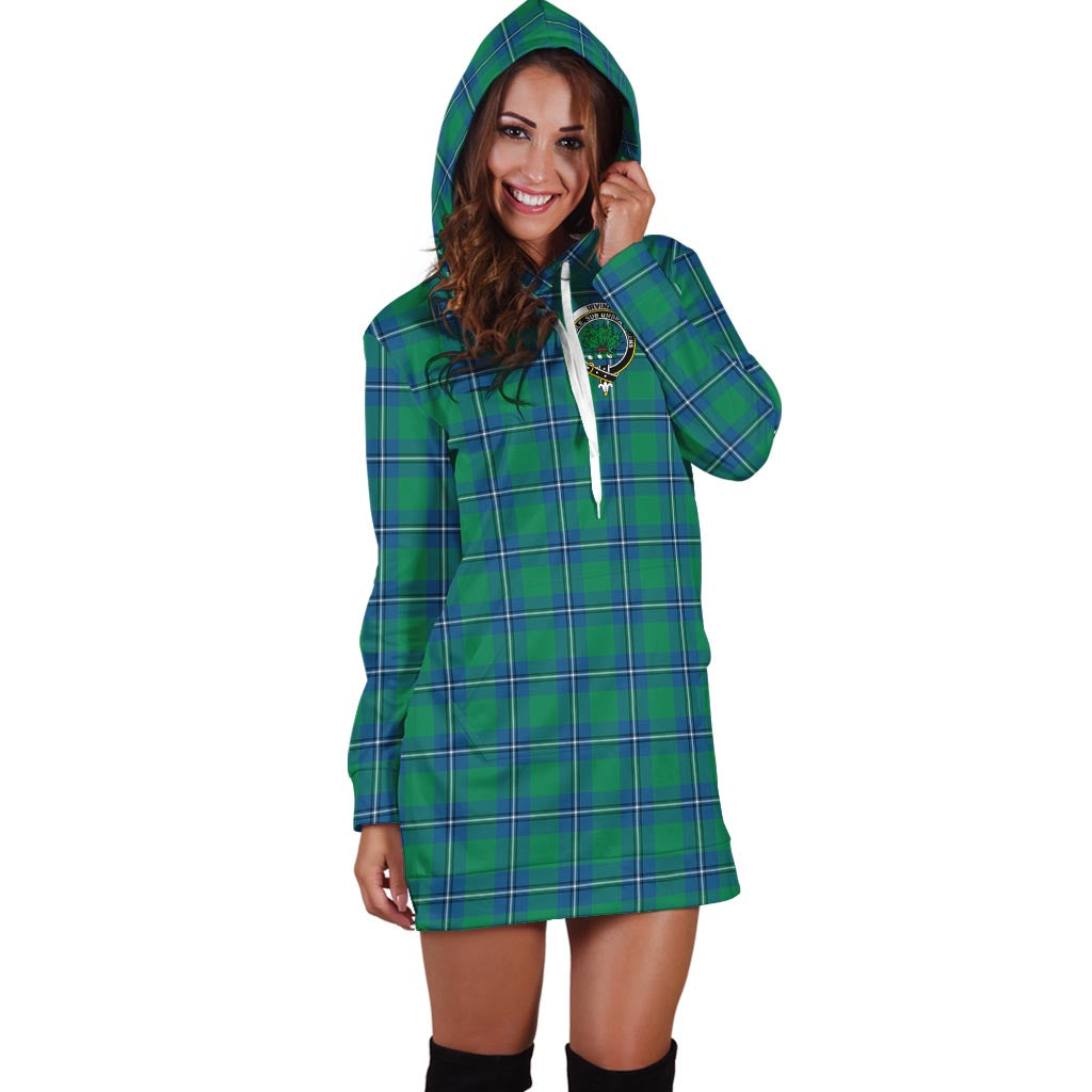 Irvine Tartan Hoodie Dress with Family Crest - Tartan Vibes Clothing