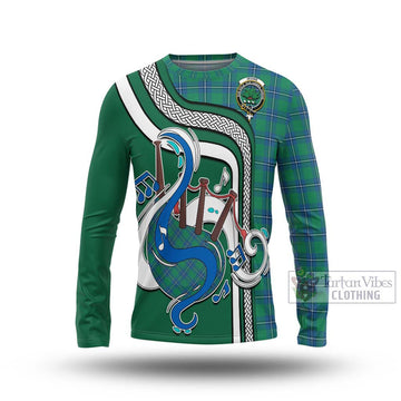 Irvine Tartan Long Sleeve T-Shirt with Epic Bagpipe Style