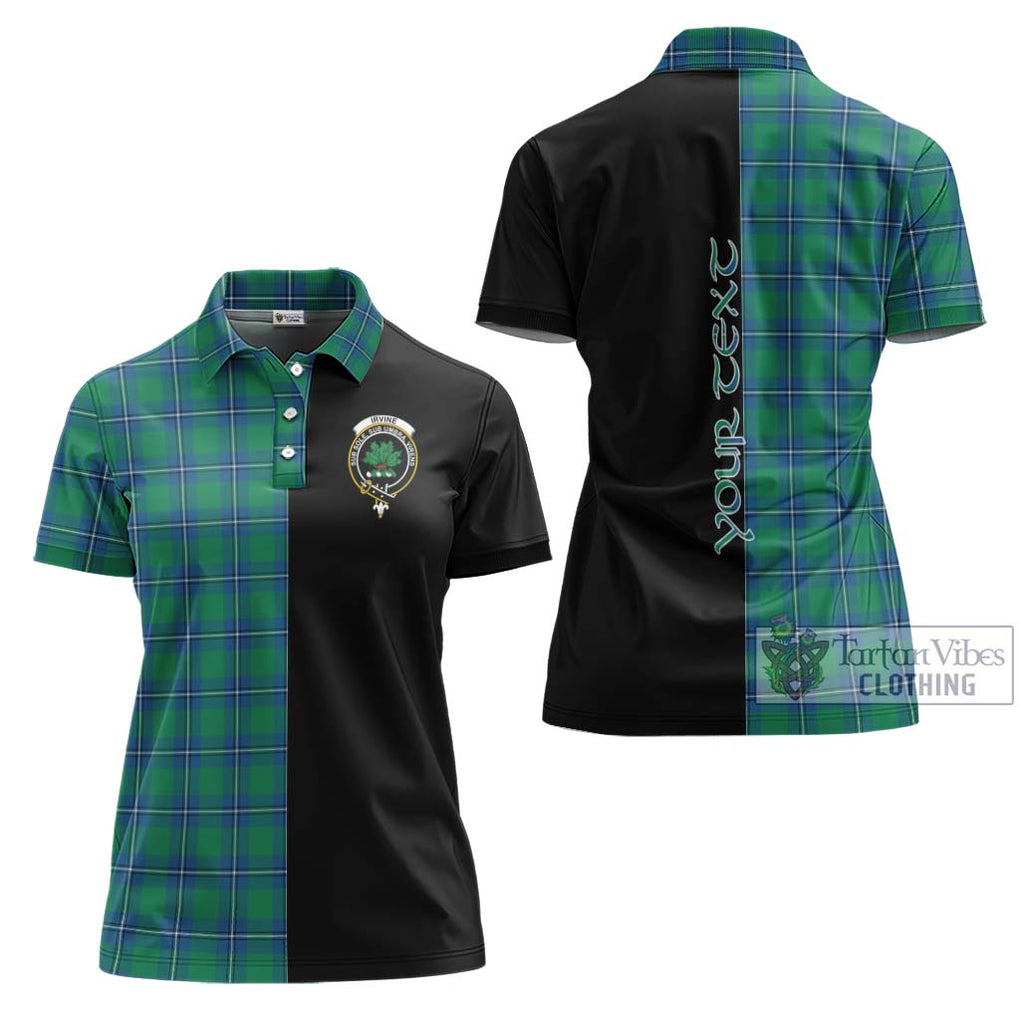 Irvine Tartan Women's Polo Shirt with Family Crest and Half Of Me Style Women - Tartanvibesclothing Shop