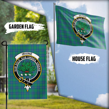 Irvine Tartan Flag with Family Crest