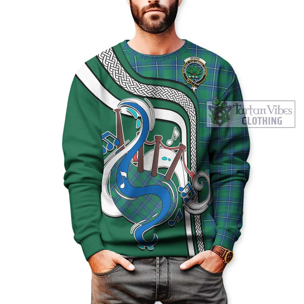 Tartan Vibes Clothing Irvine Ancient Tartan Sweatshirt with Epic Bagpipe Style