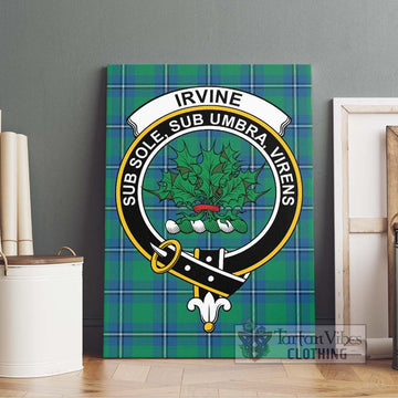 Irvine Tartan Canvas Print Wall Art with Family Crest