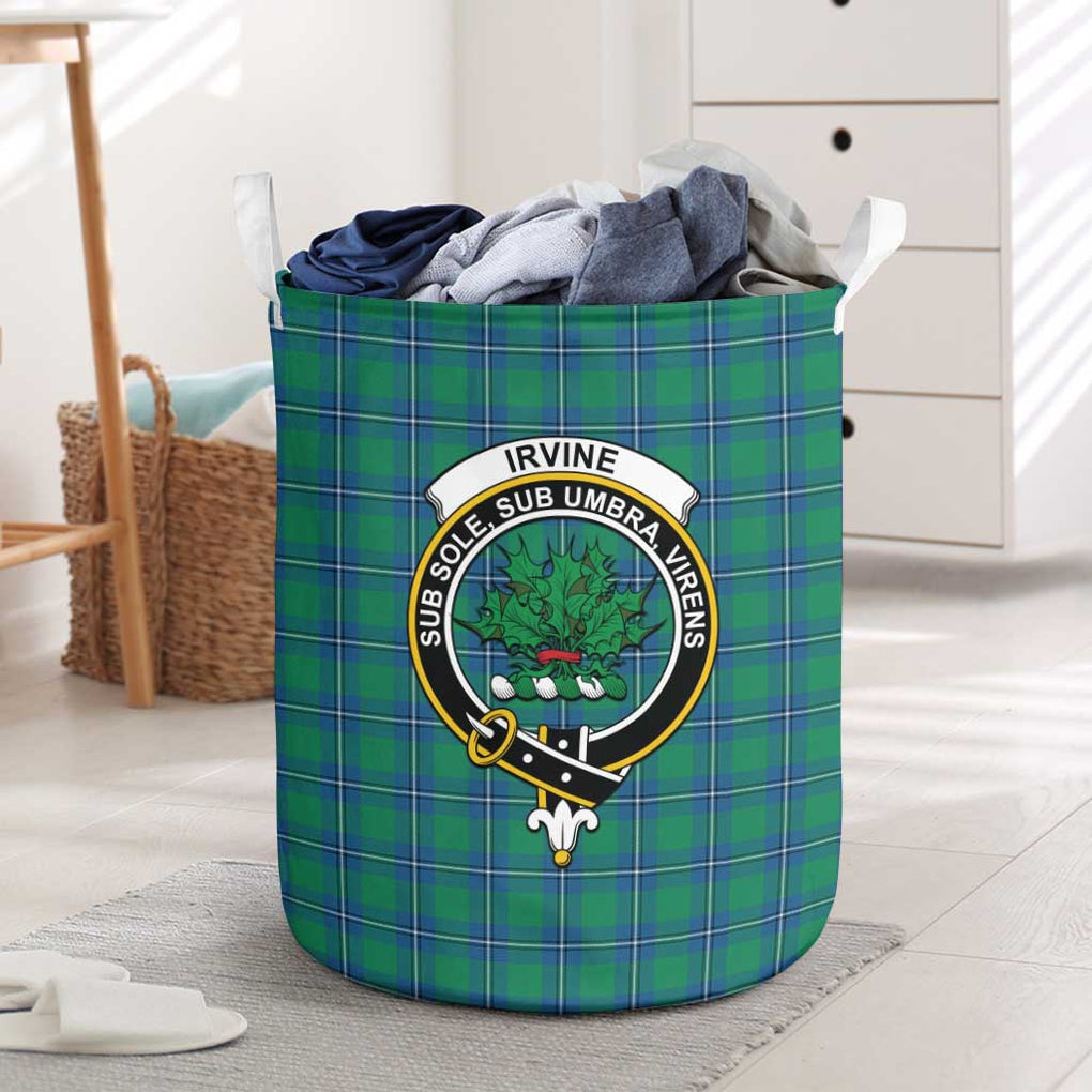 Irvine Tartan Laundry Basket with Family Crest One Size - Tartanvibesclothing Shop