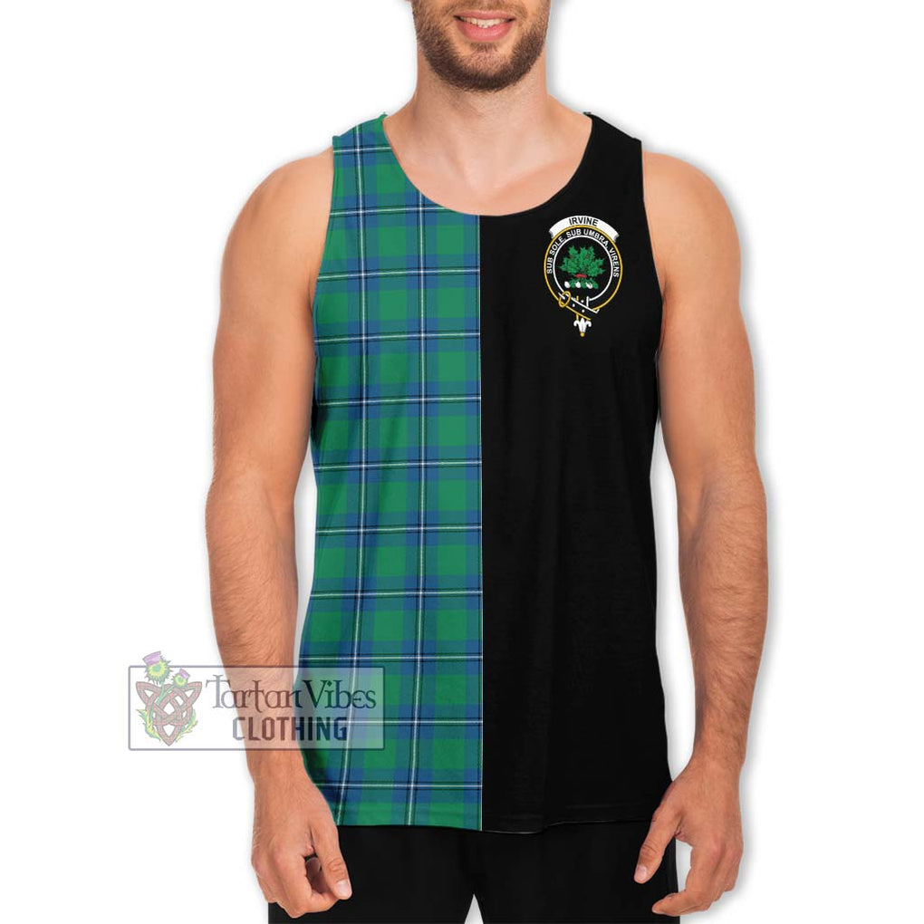 Irvine Tartan Men's Tank Top with Family Crest and Half Of Me Style Men - Tartanvibesclothing Shop