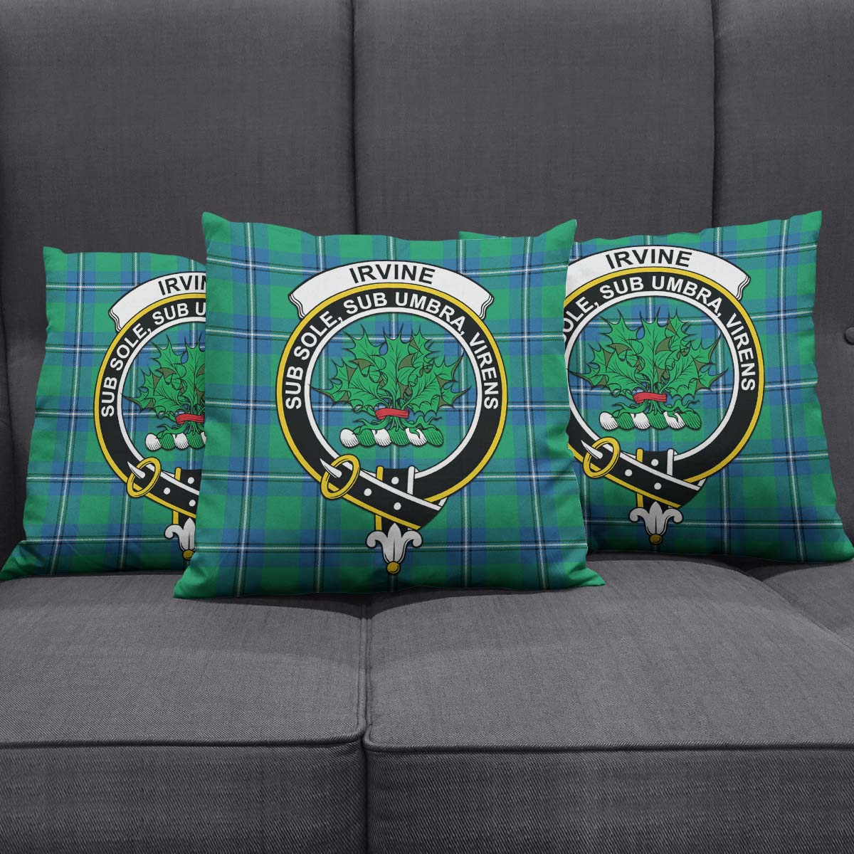 Irvine Ancient Tartan Pillow Cover with Family Crest Square Pillow Cover - Tartanvibesclothing