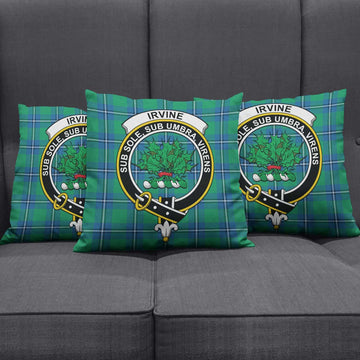 Irvine Tartan Pillow Cover with Family Crest