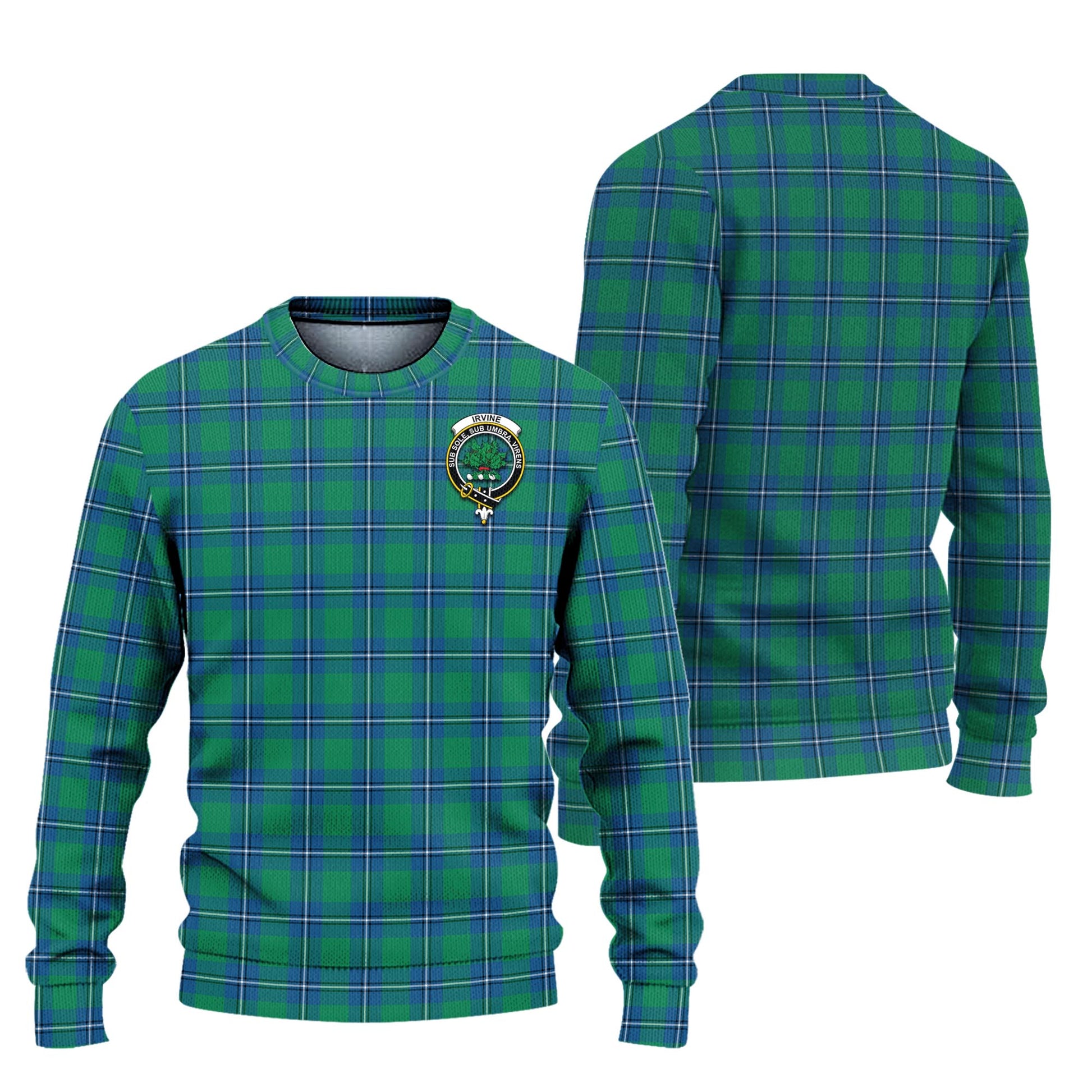 Irvine Ancient Tartan Knitted Sweater with Family Crest Unisex - Tartanvibesclothing