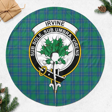 Irvine Tartan Christmas Tree Skirt with Family Crest