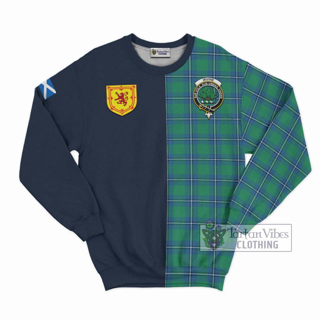 Tartan Vibes Clothing Irvine Ancient Tartan Sweatshirt with Scottish Lion Royal Arm Half Style