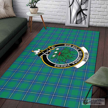 Irvine Tartan Area Rug with Family Crest