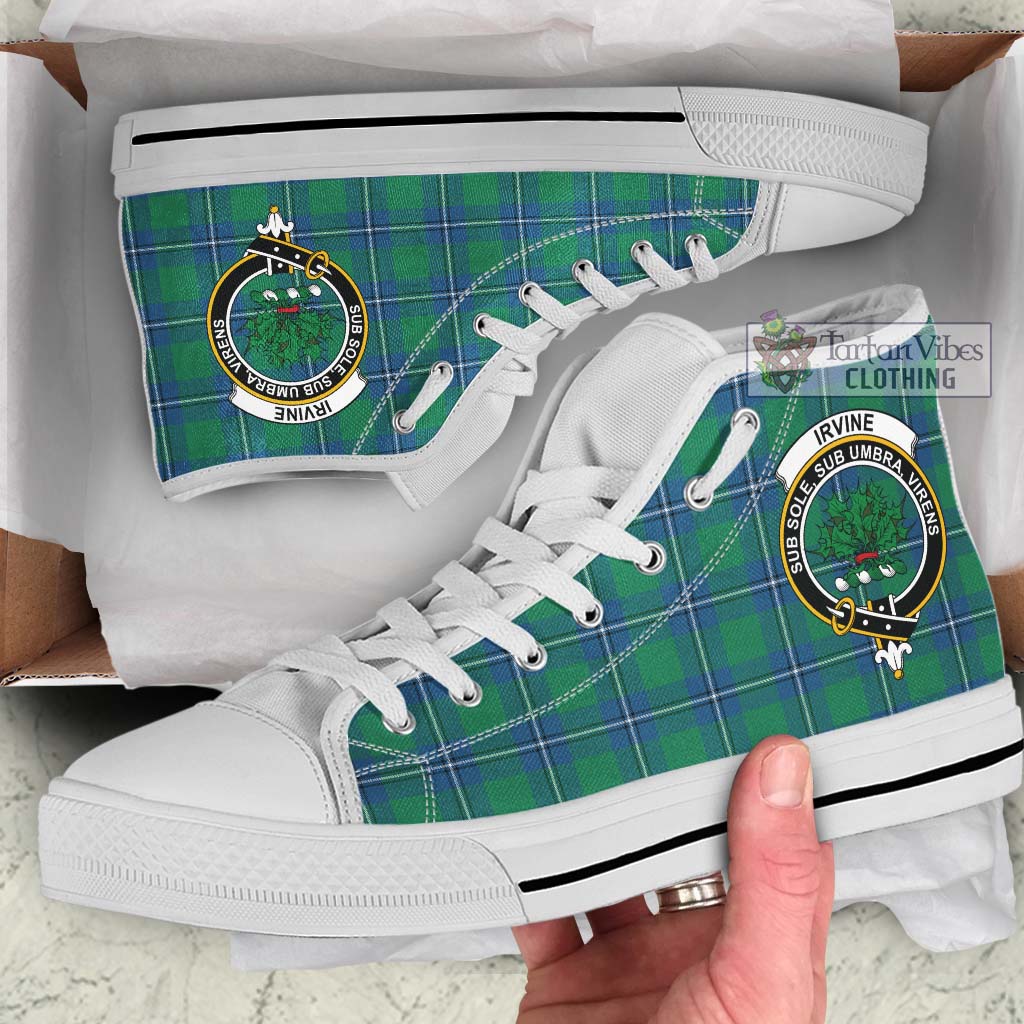 Tartan Vibes Clothing Irvine Ancient Tartan High Top Shoes with Family Crest