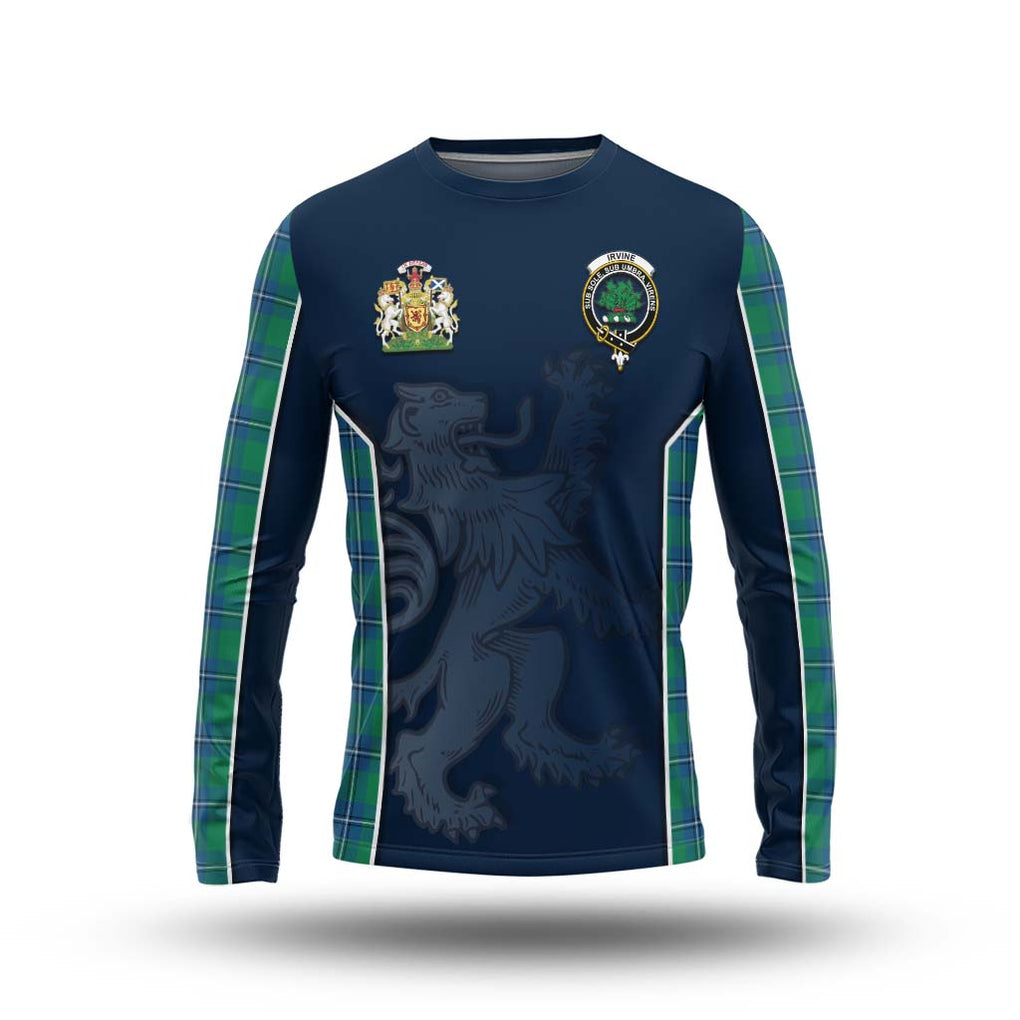 Irvine Tartan Long Sleeve T-Shirt with Family Crest and Lion Rampant Vibes Sport Style Unisex - Tartan Vibes Clothing