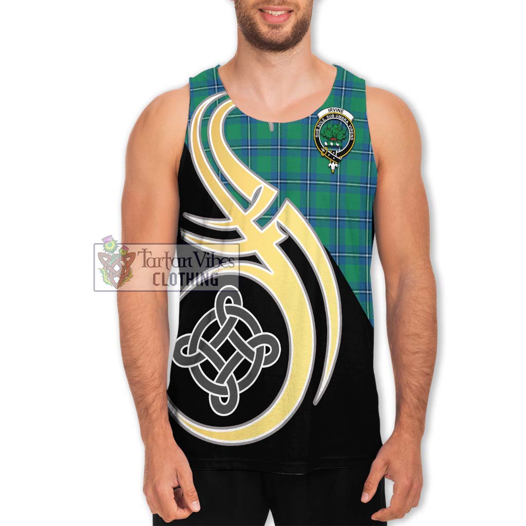 Irvine Tartan Men's Tank Top with Family Crest and Celtic Symbol Style Men - Tartan Vibes Clothing