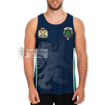 Irvine Tartan Men's Tank Top with Family Crest and Lion Rampant Vibes Sport Style