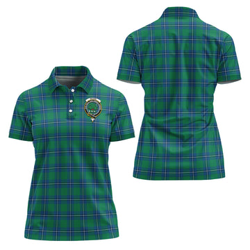 Irvine Tartan Polo Shirt with Family Crest For Women