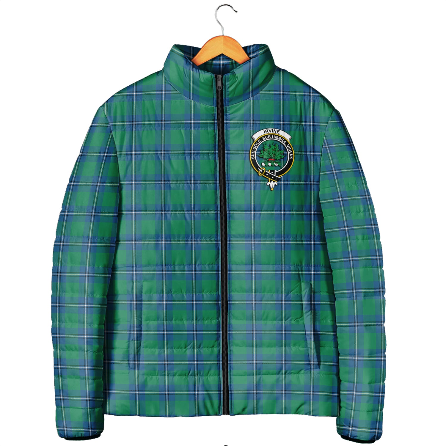 Irvine Tartan Padded Jacket with Family Crest Men's Padded Jacket - Tartan Vibes Clothing