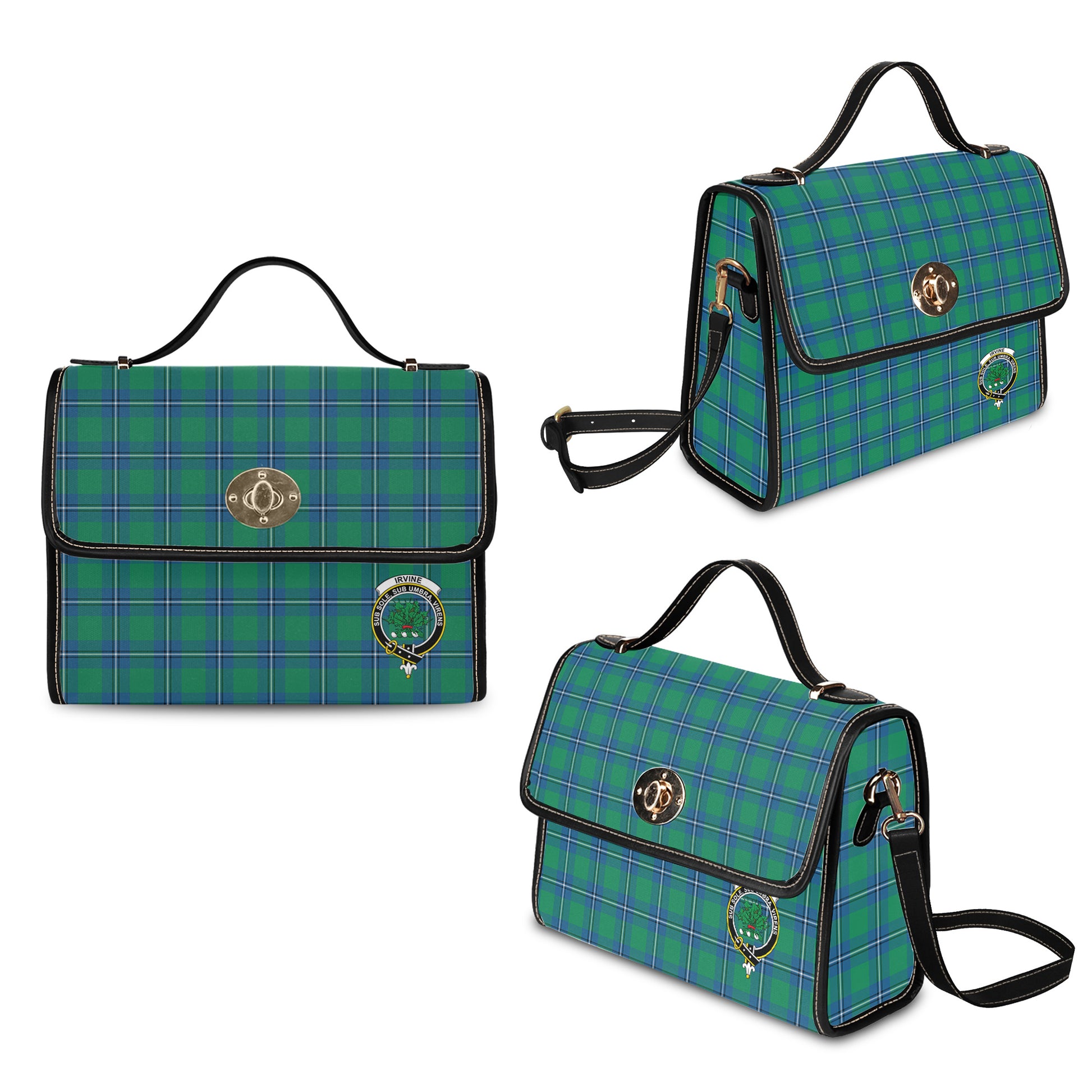 irvine-ancient-tartan-leather-strap-waterproof-canvas-bag-with-family-crest