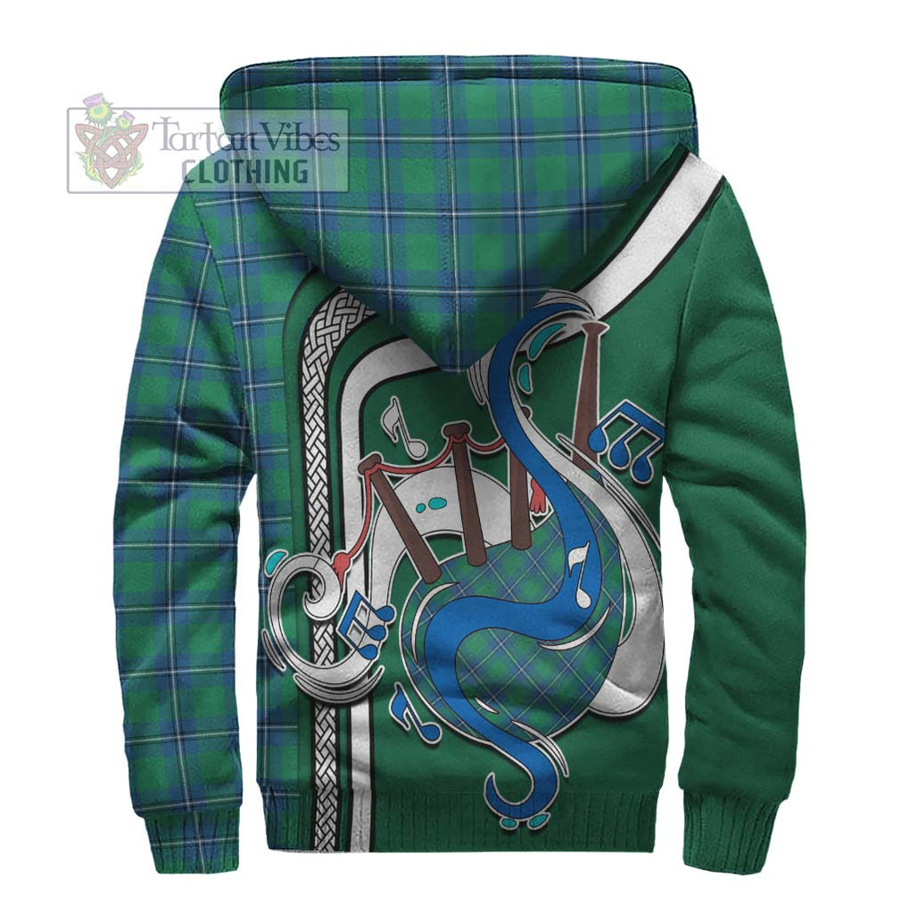 Irvine Tartan Sherpa Hoodie with Epic Bagpipe Style - Tartanvibesclothing Shop