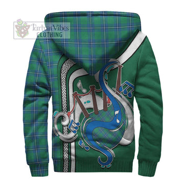 Irvine Tartan Sherpa Hoodie with Epic Bagpipe Style