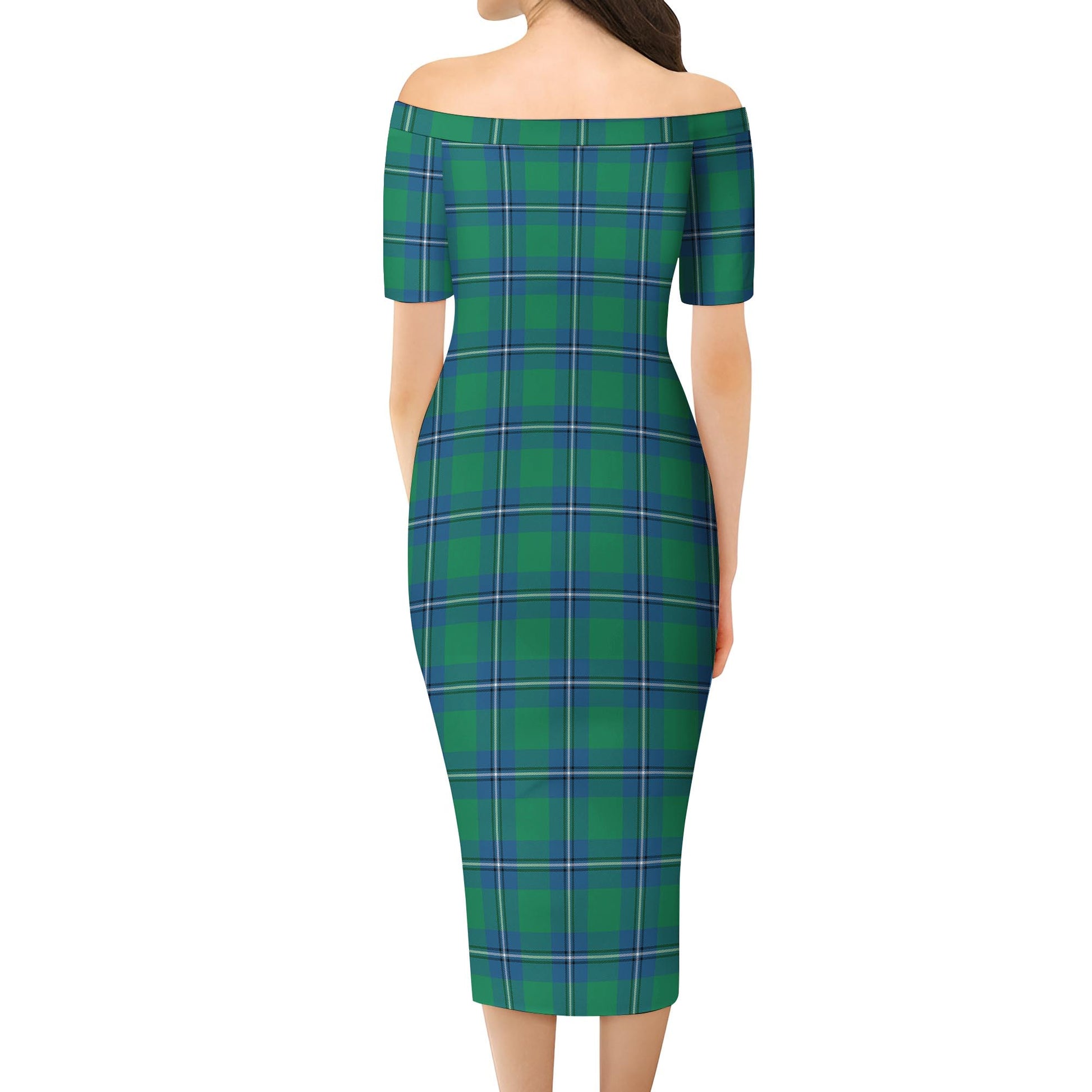 Irvine Ancient Tartan Off Shoulder Lady Dress - Tartanvibesclothing